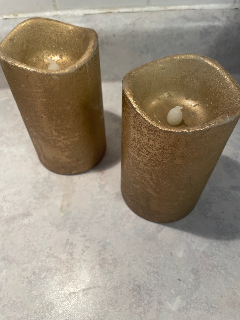 Gold LED Pillar Candles - Decorative Home Accent